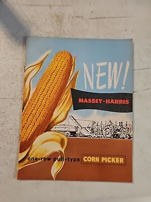 Vintage Massey Harris One Row Corn Picker Dealer Sales Brochure • $17.95
