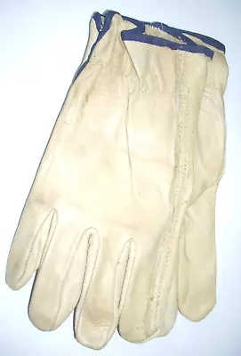 Lambert I-3500 Ivory Steerhide Leather Gloves W Navy Trim W Defects Men's Large • $6.99