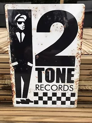 £12.99 • Buy Two Tone Records Vintage Style Street Sign 11” X 7.5” SKA
