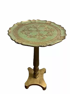 Pedestal Side Table Vintage Folding Plant Stand Florentine Made In Italy • $85