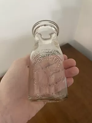 Vintage TORRINGTON CREAMERY Half Pint Milk Bottle Torrington Connecticut • $17