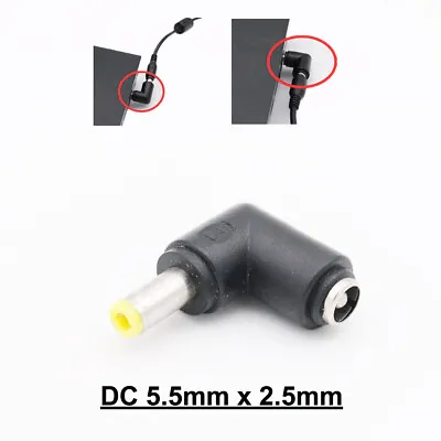 DC Power Adapter Connector 5.5mm X 2.5mm Male Right Angle To Female For Laptop • $1.29