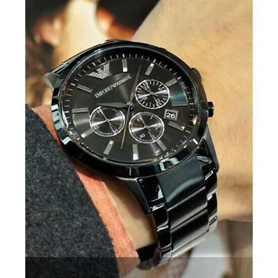 £69.99 • Buy New Genuine Emporio Armani Ar2453 Black Silver Tone Stainless Steel Mens Watch