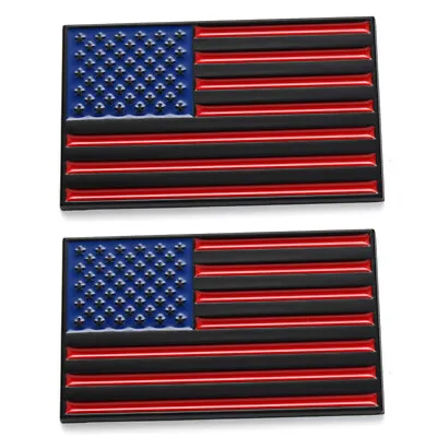 2pcs Black Red USA Flag Metal Emblem Car Side Door Fender 3D Badge For Chevrolet • $15.09