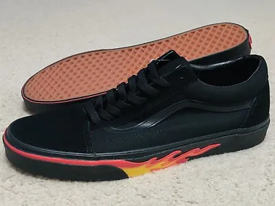 Vans Old Skool Flame Wall Black Men's Shoes Sneakers VN0A38G1Q8Q Multiple Sizes • $64.97
