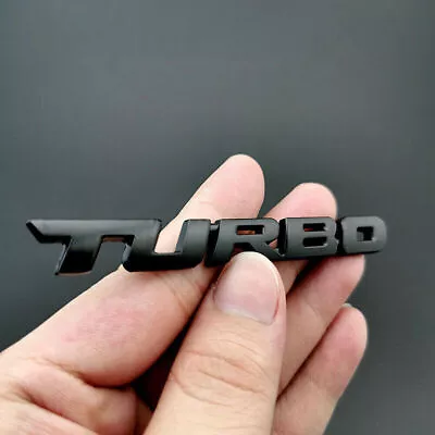 3D Black Metal TURBO Logo Emblem Badge Car Sticker Decal Decorative Accessories • $4.69