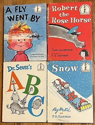 DR SEUSS BEGINNER BOOK LOT WITH DUST JACKETS : Snow : A Fly Went By : Vintage • $44.99