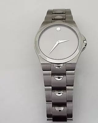 Movado Museum Luno 0605557 (84-EZ-1850) Men's Stainless Steel Silver Dial Watch • $660