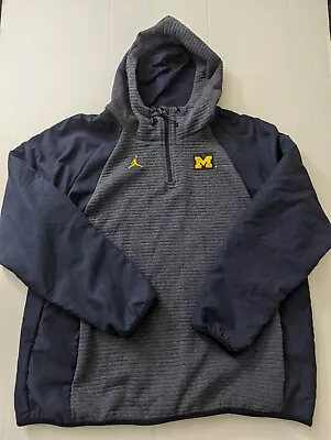 Michigan Wolverines Jordan Nike 1/4 Zip Pullover Hoodie Jacket Size 2XL NCAA • $60