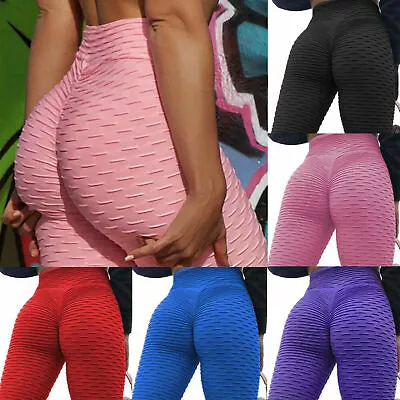 £12.99 • Buy Womens High Waist Yoga Pants Anti-Cellulite Leggings Bum Butt Lift Sports Gym