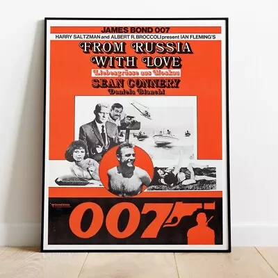 JAMES BOND FROM RUSSIA WITH LOVE #2 SEAN CONNERY REPRO Film Poster 30  X 24  • £11.99