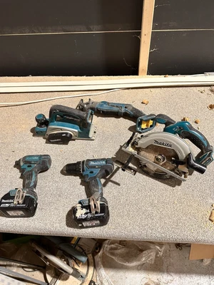 £280 • Buy Makita Tool Set - Plane - Circular Saw - Imapct Driver - Combi Drill - 2 Battery