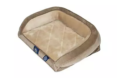 Serta Gel Memory  Foam Quilted Ortho Couch Dog Bed Small Brown Machine Washable • $32.89