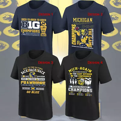 Michigan Wolverines Back-to-Back-to-Back Big Ten Conference Champions T-Shirt • $26.99