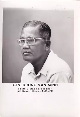 Original Press Photo SOUTH VIETNAMESE GENERAL DUONG VAN MINH 1970 Vietnam War 15 • $10