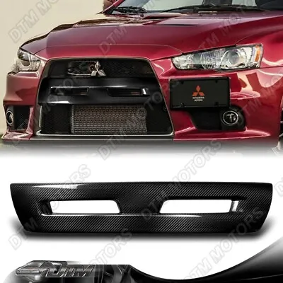 For 08-15 Mitsubishi Evolution X Carbon Fiber Front Bumper Grille Grill Cover • $135.99