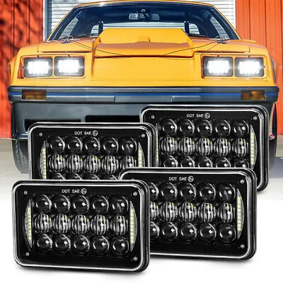 Super Bright 4pc 4x6 Inch Led Headlights HI/LO DRL For Ford Mustang Thunderbird • $99.99