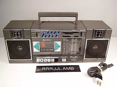 Vtg SONY CFS-5000S AM/FM/SW Multi-Volt Stereo PORTABLE Cassette RADIO 80's Japan • $70