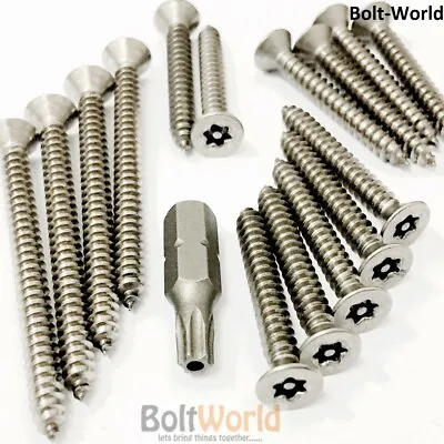 Countersunk Csk Torx 6 Lobe Pin Self Tapping Security Screws A2 Stainless Steel • £158.90