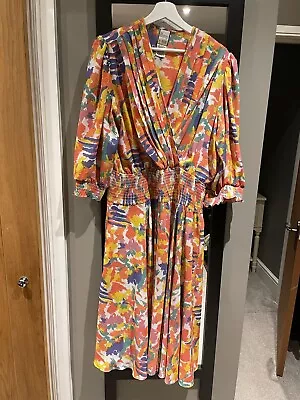 Montage By Mosaic Vintage Multicolor Floral Dress Size M-L • $25.25