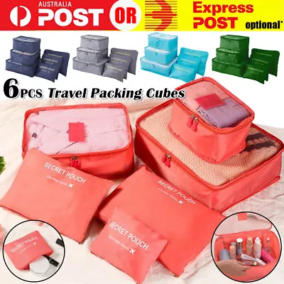 6PCS Travel Luggage Organiser Cube Clothes Storage Pouch Suitcase Packing Bags • $8.95