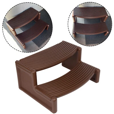 $68.50 • Buy Spa And Hot Tubs Step Plastic Stairs For Round/Straight Sided Spa Espresso/Brown