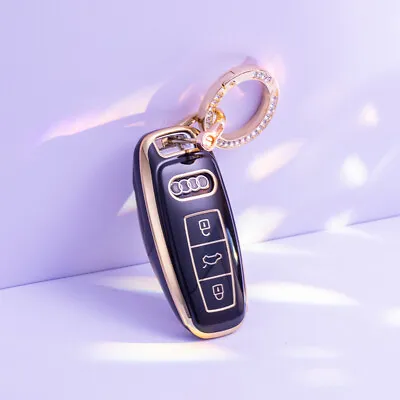 2023 Deluxe Car Remote Key Fob Case Cover Keyring For Audi A4 A3 A6 S3 3 Buttons • $9.99