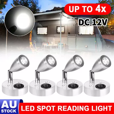 2/4X White LED Interior Spot Reading Light Wall Lamp Switch For Caravan Camper • $23.45