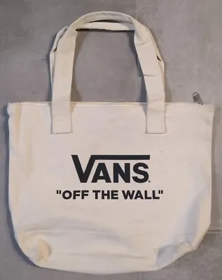 Vans Off The Wall Large Reusable Canvas Shopping Tote Bag With Straps Sz 17 X 16 • $25.99