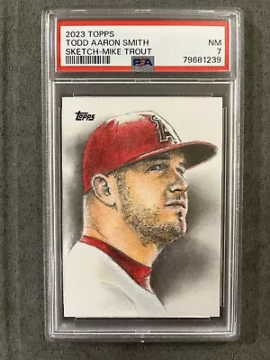 2023 Topps Mike Trout 1/1 AUTO SKETCH BY TODD AARON SMITH PSA 7 • $100