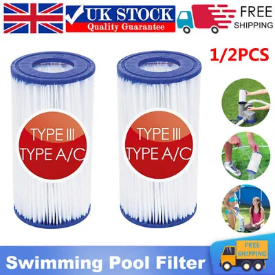 Intex Type A/C Replacement Filter Cartridge Pump Easy Set Up Swimming Pool UK • £10.09
