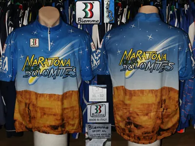 Vintage Maratona Dles Dolomites Biemme Cycling Shirt Jersey Maglietta Italy • $27.64
