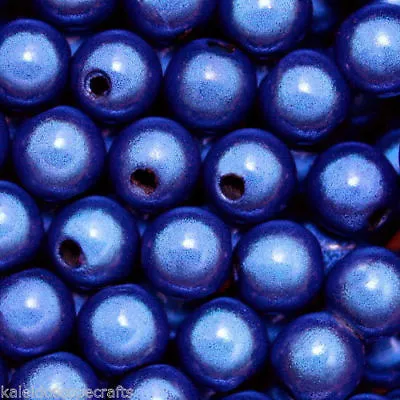 Miracle Bead Blue Color Iridescent 4mm 6mm 8mm Round Jewelry Craft Beads • $7.99