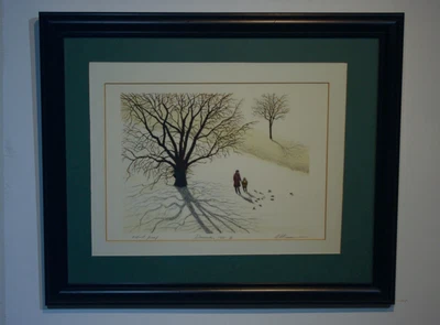 $395 • Buy Color Lithograph Winter Framed Signed Harold Altman December 85