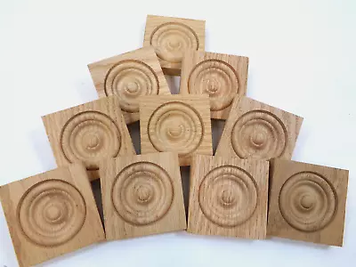 Solid Red Oak Corner Rosettes 12 Pieces 1/2  X 2 1/2  X2 1/2  New • $20