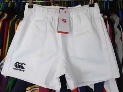 Canterbury White Cotton Rugby Shorts Boys 9-10 Years Bnwt • £8.44