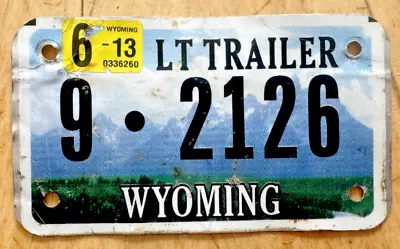 2013 Wyoming Utility Trailer Motorcycle Cycle Sized License Plate   9 2126   Wy • $8.99