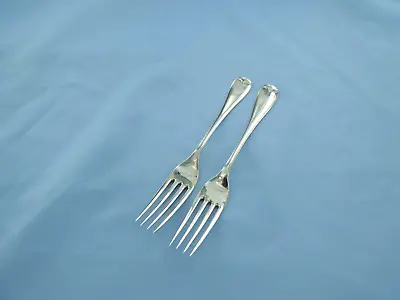 An Antique Pair Of Sterling Silver Old English Dessert Forks. Sheffield 1922.. • £85
