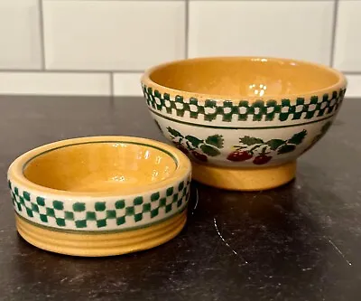 Nicholas Mosse Pottery Ireland - 1 Strawberry Footed Bowl 1 Butter Disc. RETIRED • $48