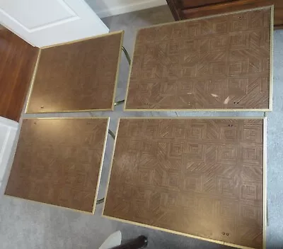 Vintage ~ Mid Century Modern Set Of (4) Faux Wood TV Trays Tables • $59.95