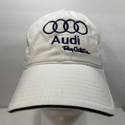 $9.74 • Buy Audi Logo Car Hat Cap Ray Catena White W Blue Embroidered Emblem American Flag