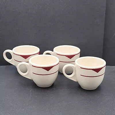 Vintage Art Deco Diner Coffee Cups Demitasse Espresso Set Of 4 Homer HLC • $28
