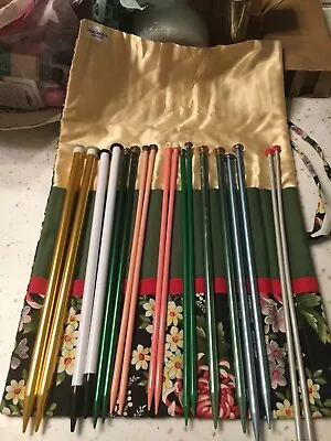 REDUCED! LOT Of 18 Vintage Mostly Boye Brand KNITTING NEEDLES With Carrying Case • $5.25