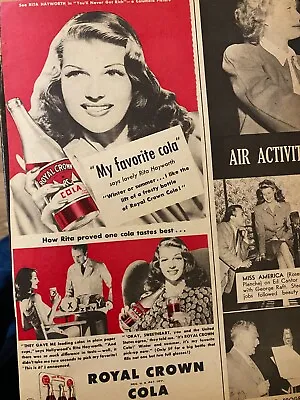Rita Hayworth Royal Crown Cola R.C. RC Full Page Vintage Print Ad • $1.99