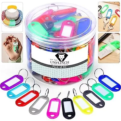 60 Pack Key Tags Assorted Labels With Metal Ring For Organized Tours Travels Hom • $8.24