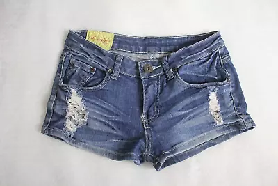 Machine Nouvelle Mode Stretch Distressed Denim Shorts Size 28 • $14.99