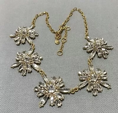 $19.99 • Buy NEW J.Crew Starburst Crystal Rhinestone Cluster Flower Floral Statement Necklace