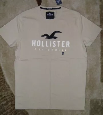 Mens HOLLISTER California Tan Embroidered Logo Shirt Size M~ NEW! • $19.95