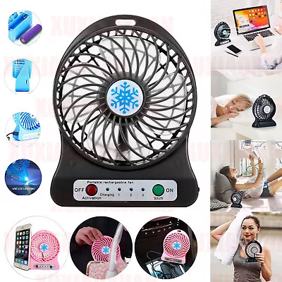 Mini Portable Rechargeable Desk Fan Outdoor Backpacking Camping USB Cooling Fans • $4.87