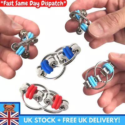 Flippy Fidget Chain Ring Hand Spinner Toy Stress Relief Rings EDC Autism ADHD UK • £3.99